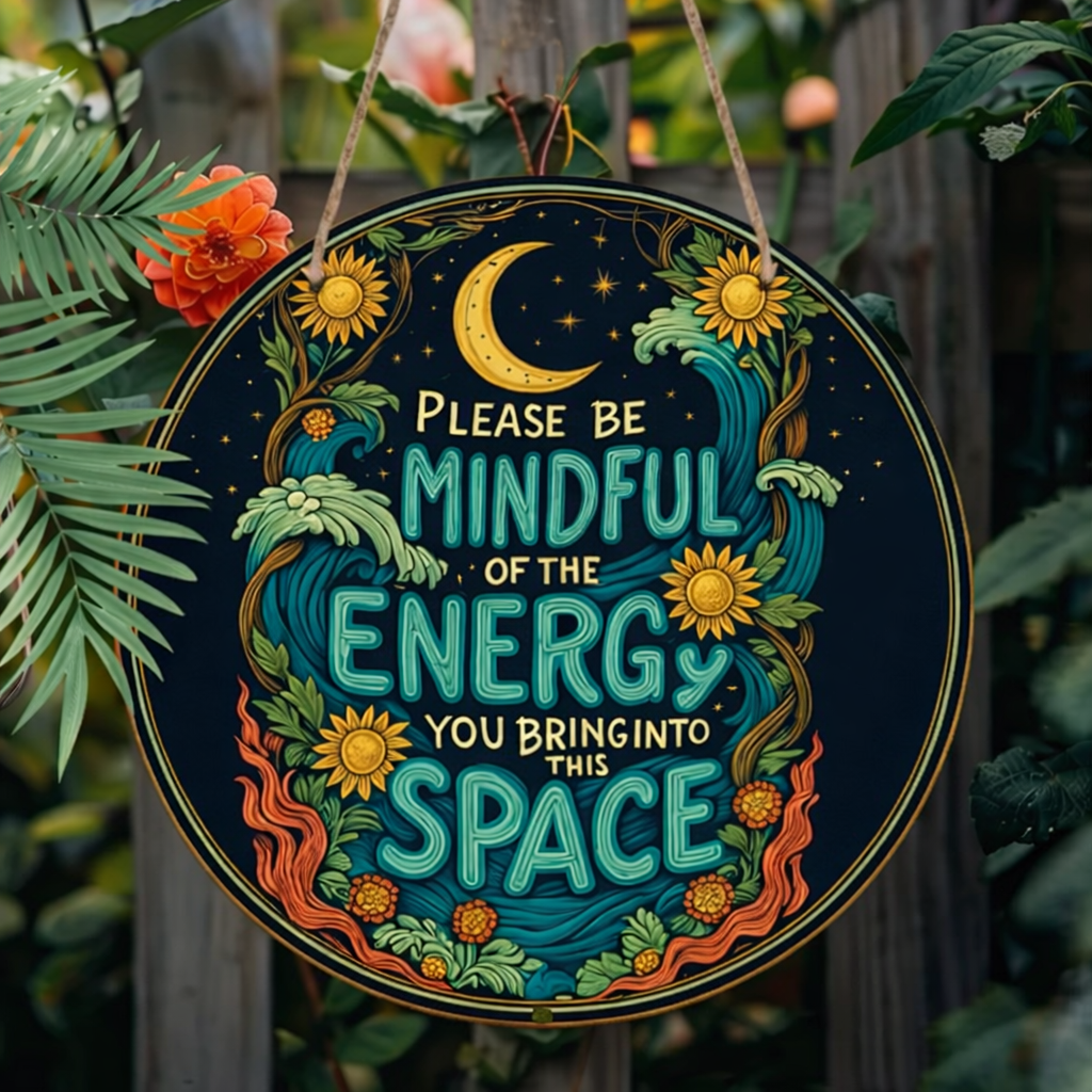 Motivational Wall Sign – “Energy You Bring In” – BrOoMsTiXs & MoRe