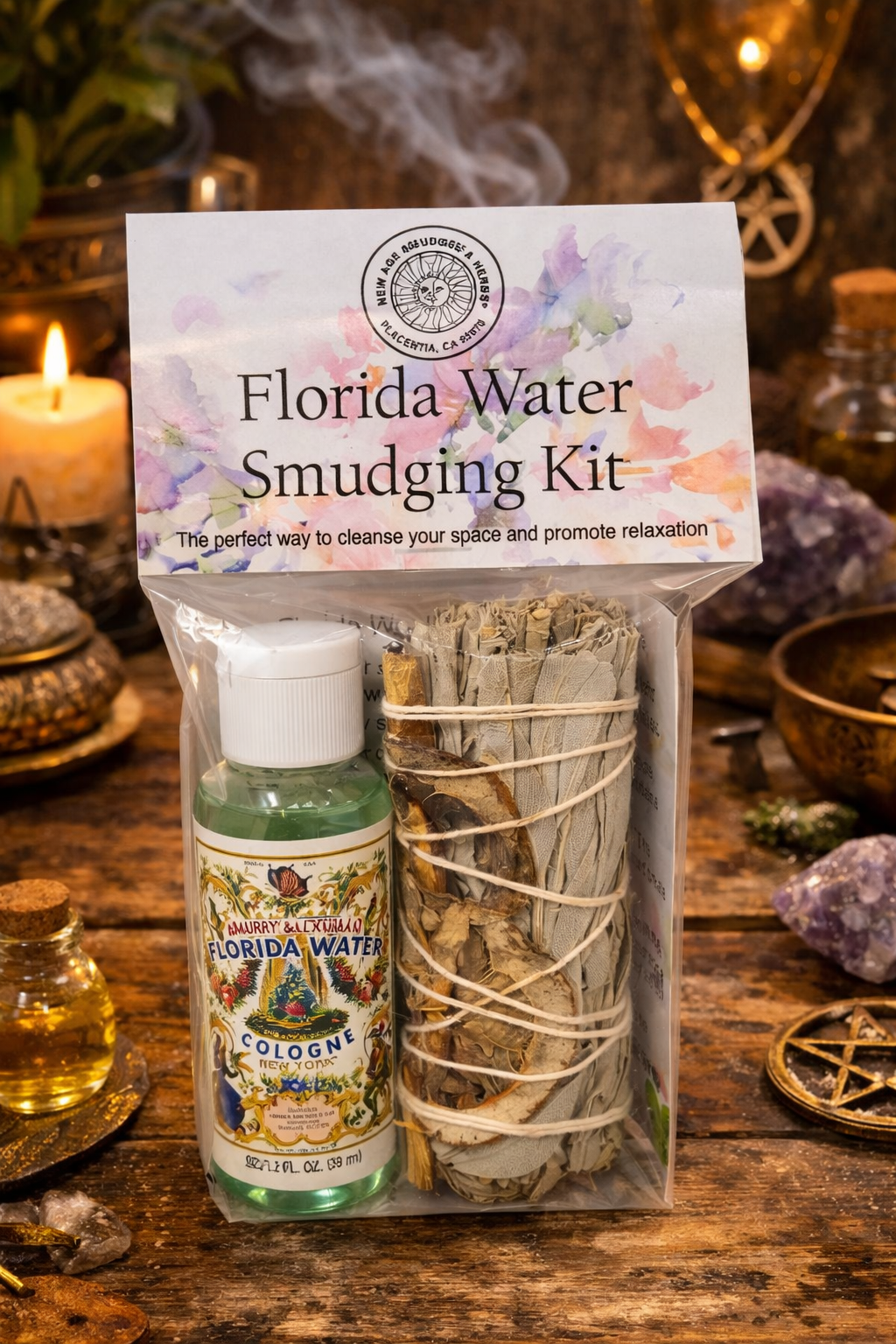 Florida Water Smudging Kit - Complete Spiritual Cleansing Set ...