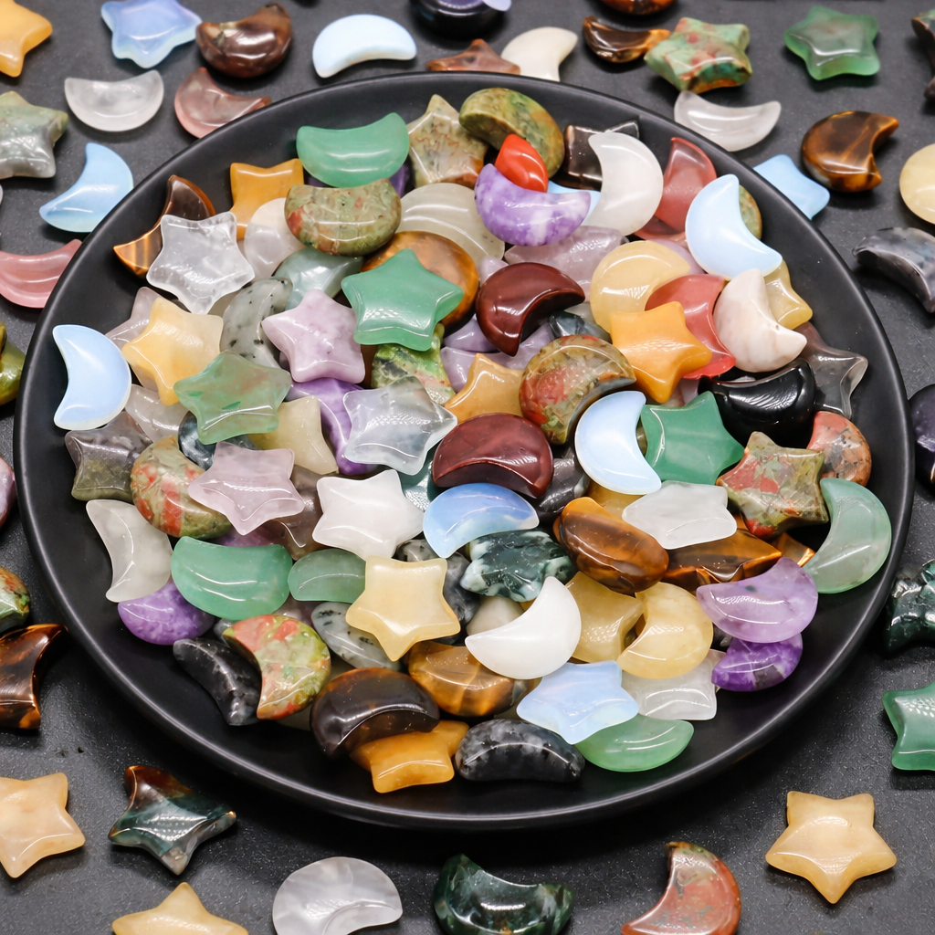 Star Stone Shell Random Natural Stone Star & Moon Set – BrOoMsTiXs & MoRe