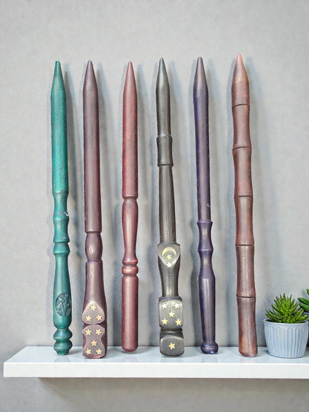 Dulduldul Ritual Pattern Assorted Colored Wooden Ritual Magick Wands – 15” (6 Patterns ...